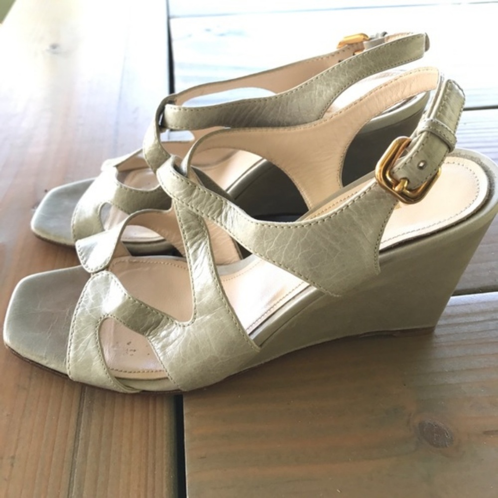 Prada wedge sandals sz 8 (38) gray